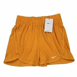 Nike Kids' Dri-FIT High-Waisted Training Shorts 4” Terry Girls Size M Orange NWT - Picture 1 of 9