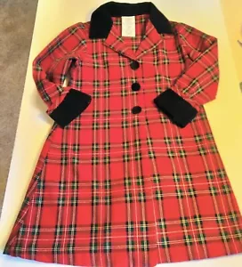 Vestido/chaqueta a cuadros clásico navideño talla 4 - Imagen 1 de 8