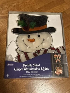 18" Sienna Lighted Snowman Double Sided Window Sign Christmas Decoration - Picture 1 of 5