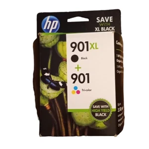 NOB HP 901XL Black 901 Tri-Color Combo Ink Sealed Cartridges Expired 04/2018 - Picture 1 of 7