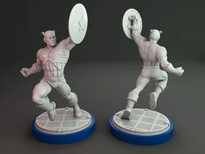 Captain America jumping V1 miniature for tabletop, boardgames, dioramas... - Imagen 1 de 5
