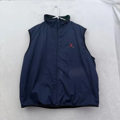 Polo Golf Ralph Lauren Vest Mens XL Bule Full Zip Club Crest Shield Fleece Line - Image 1 of 4