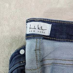 Jeans blu Nicole Miller New York SOHO vita alta alla caviglia skinny taglia 12 risvolto polsino - Foto 1 di 10