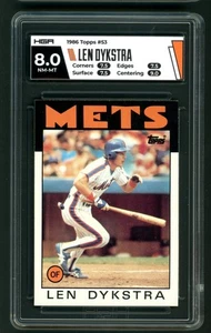 1986 Topps Len Dykstra #53 HGA 8 Mets RC - Picture 1 of 2