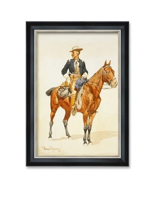 Frederic Remington: Chief of the Crow Scouts, Framed Canvas Print Fine Wall Art - Image 1 of 4