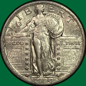 1920 Standing Liberty Quarter Almost Uncirculated AU Coin #29335 - Picture 1 of 3
