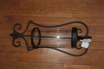 Aplique de pared macizo tradicional de metal negro 10" x 6" x 25" 68752 - parte superior rota Foto 1 de 4