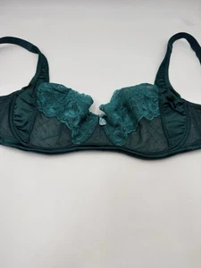 ADORE ME Bügel-BH Größe 40 DD dunkelgrün Satin Spitze Vollfigur - Bild 1 von 14