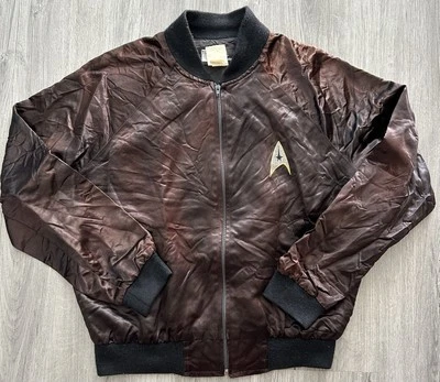 Vintage 90s Star Trek Adventure Black Satin Promo Jacket Universal Studios - Imagem 1 de 4