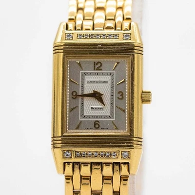 Jaeger-Le Coultre Reverso 750/18K Gelbgold Quarz Ref. 260.1.86 Dia Fullset 1995 - Bild 1 von 4