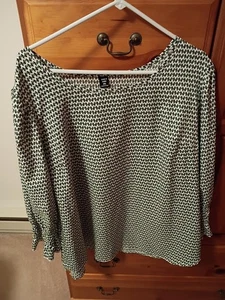 Grüne mehrfarbige Bluse 3/4 Arm Oberteil Größe 2XL - Bild 1 von 2