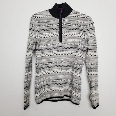 Suéter Title Nine Mujer Cuarto Cremallera Talla S Estampado Tribal Cuello Simulado Foto 1 de 4