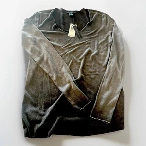 Joan Vass Studio NY Neu mit Etikett Langarm Schirm Top grau Glitzerbesatz Größe Small - Bild 1 von 5
