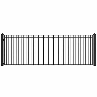 ALEKO Steel Yard Garden18 ft Single Swing Driveway Gate Madrid Style Black - Image 1 of 4