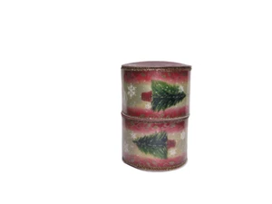 Wire Edged Ribbon Christmas Tree Pattern 2.5" wide 20yd 2 Rolls Craft Gift Wrap - Picture 1 of 3