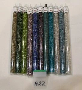 (11 Lot) 11/0 SEED BEADS MIXED COLORS (A22) Japanese glass bead - Picture 1 of 2
