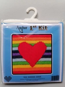 Heart design, Long Stitch Kit for beginners, appr.size 10 x 10 cm - Anchor, Rae - Picture 1 of 3
