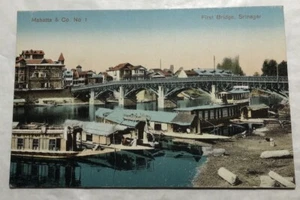 First Bridge Srinagar, India. Postcard (D3) - Picture 1 of 2