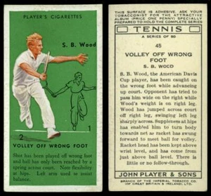 Volley Off Wrong Foot #45 Tennis 1936 John Player & Sons Cigarette Card - Picture 1 of 1