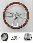 14" Bronco Ford F100 F150 F250 F350 Mahogany with rivets & Billet Steering Wheel