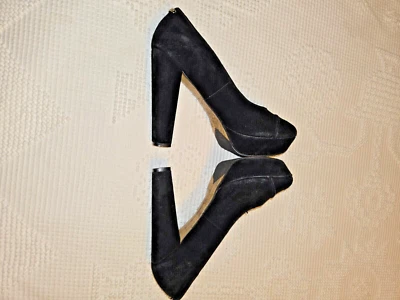 Diesel Platform Peep Toe Pumps Suede Leather Black Heel Size 8.5 Sexy Y2K  - Image 1 of 4