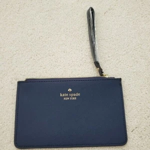 NWOT Kate Spade Navy Blue Saffiano Leather Zip Wristlet. Great new, never used - Picture 1 of 20