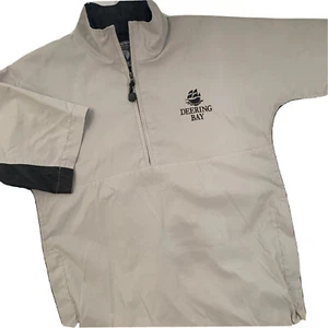 Weatherproof Golf Half Zip Tan Short Sleeve Jacket Mens M Water Repel Deering - Picture 1 of 12