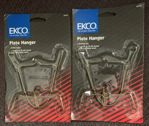 Lot of 2 EKCO BRASS Plate HANGERS NOS Vintage 1990 ADJUSTABLE Most Sizes Oval - Picture 1 of 2