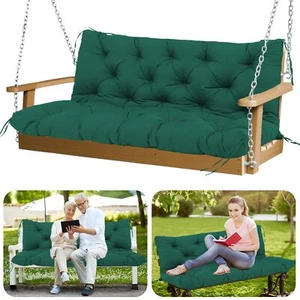 Outdoor Swing Cushions 48in Waterproof 2-3 Seater Replacement Dark Green - Picture 1 of 6