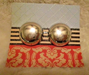 Vintage~CORO~Domed Clip On Earrings~Silver Plated~Signed - Picture 1 of 7