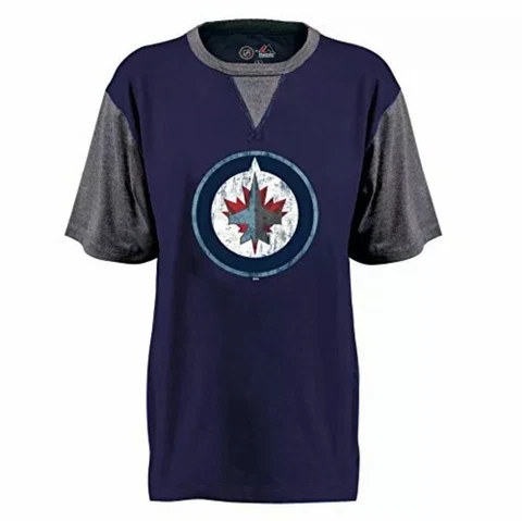 Profile Big & Tall NHL Winnipeg Jets Short Sleeve Raglan PCD Tee, Small, Navy Cover