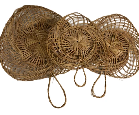 Vintage Leaf Shaped Woven Basket Bowl Décor Cover
