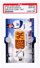 2005 Upper Deck #MMDJ Mickey Mantle/Derek Jeter Employee Dual Bat PSA 10