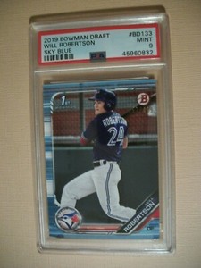 WILL ROBERTSON 2019 Bowman Draft Sky Blue BD133 PSA MINT 9 Blue Jays /499