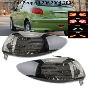 Left+Right LED Tail Light For Peugeot 206 2004-2008 Rear Brake Lamps Smoked Lens - Picture 1 of 14
