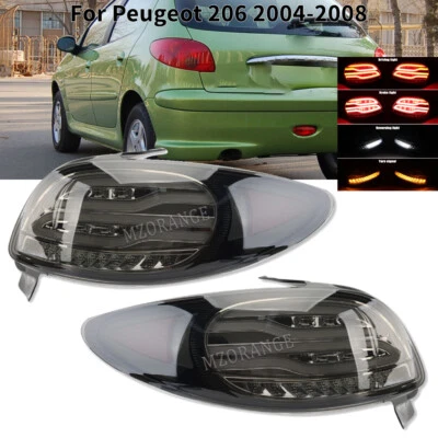 Luz trasera LED izquierda+derecha luces de freno traseras lente ahumada para Peugeot 206 2004-2008 Foto 1 de 4