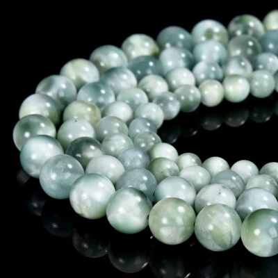 Chatoyant Green Moonstone Gemstone AAA Round 7MM 8MM 9MM 10MM Loose Beads (D563) - Image 1 of 3