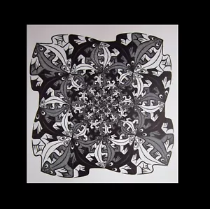 MC Escher Lizards Smaller Realism & Optical Illusions 11x8" Graphic Art Print - Picture 1 of 9