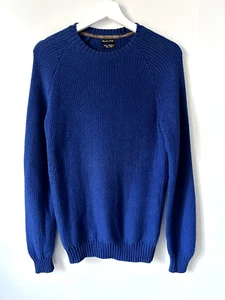 Pullover Massimo Dutti Para Hombre Azul Algodón/Cachemira Cuello Redondo Talla S - Imagen 1 de 10