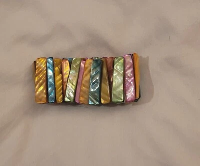 Multicolor shell bracelet Stretch Pretty casual costume unique jewelry - Image 1 of 4