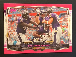 2014 Topps Football Pink Parallel 147/499 #101 Baltimore Ravens Team NFL Card - Picture 1 of 3