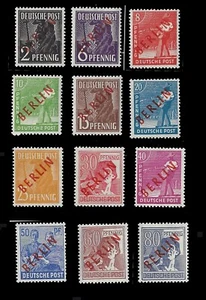 GERMANY BERLIN 1948-49 9N21-34 MNH FRESH COMPLETE WITH RED OVE PRINT SIGNED - Picture 1 of 2