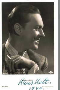 Hans Holt Original Signature On Ross Card No. 7203