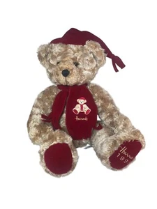 Harrods 1999 Christmas Bear James With Hat Scarf Red Fleece Soft Toy 16” - Picture 1 of 7