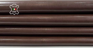 BROWN SHINY POLISHED Strong Goatskin Leather hides 2 skins 6+sqf 0.8mm #C4309 - Picture 1 of 7
