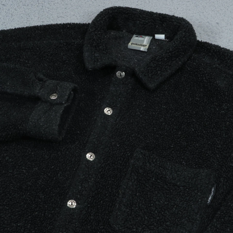 Chaqueta De Colección Quiksilver Hombres Grande Pila Profunda Polar Chaqueta Verde Surfista Patinador Años 90 Foto 1 de 4