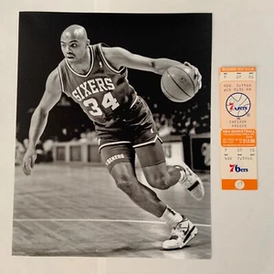 Charles Barkley ^ 5th game of NBA career! 11/7/1984 76er’s v. Pacers ticket+8X10 - Picture 1 of 3