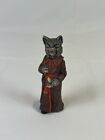 Austrian Vienna Vintage Bronze Cat Nightgown Holding Candle  Figurine Signed