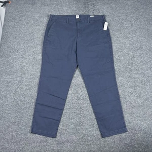 Gap Essential Khaki Pants Mens 38x30 Navy Blue Straight Taper Comfort Stretch - Picture 1 of 12