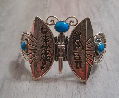 Carolyn Pollack Roderick Tenorio Sterling Silver Turquoise Butterfly Bracelet - Image 1 of 4